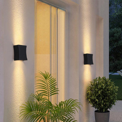 Slate Flat Panel Wall Light, Ultra Slim Black Silver IP65 Waterproof LED Outdoor Sconce for Passage, Door & Gate