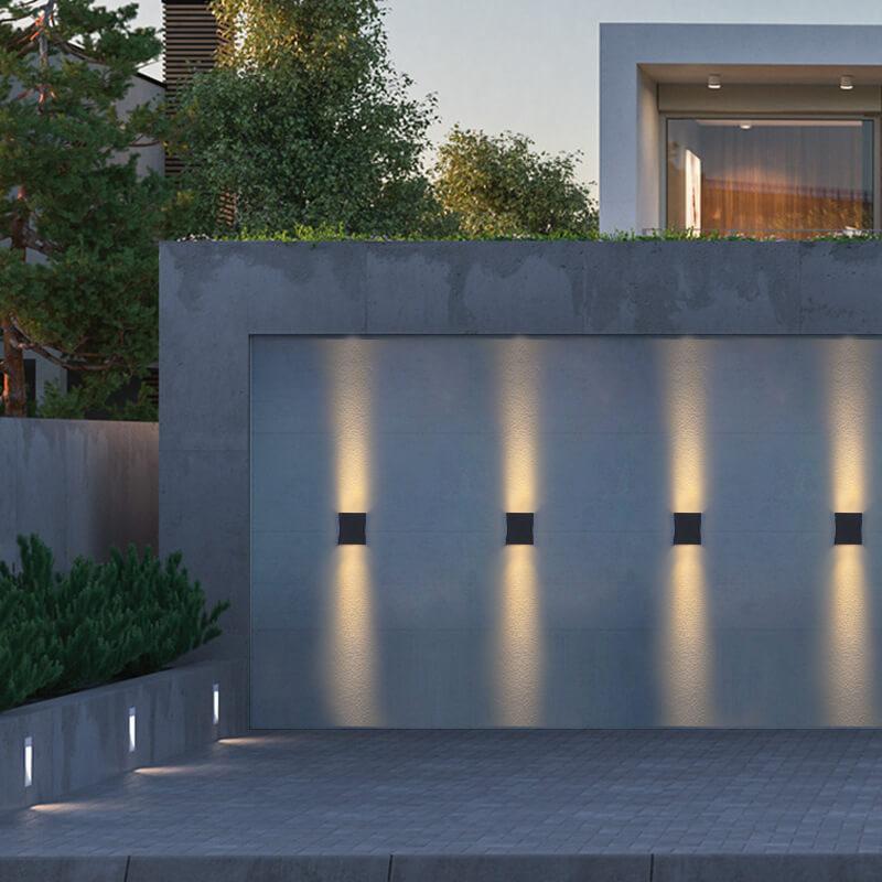 Slate Flat Panel Wall Light, Ultra Slim Black Silver IP65 Waterproof LED Outdoor Sconce for Passage, Door & Gate