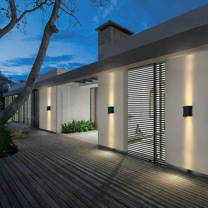 Slate Flat Panel Wall Light, Ultra Slim Black Silver IP65 Waterproof LED Outdoor Sconce for Passage, Door & Gate