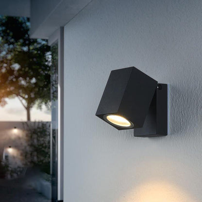 Pike Adjustable Spot Sconce, Black Grey IP65 Waterproof GU10 Outdoor Spotlight for Tree & House Number