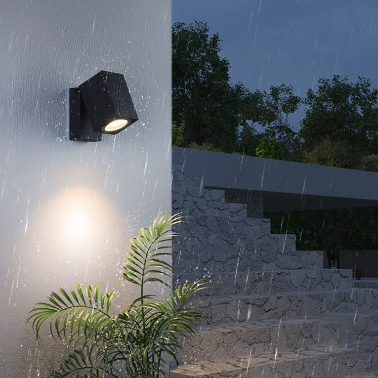 Pike Adjustable Spot Sconce, Black Grey IP65 Waterproof GU10 Outdoor Spotlight for Tree & House Number